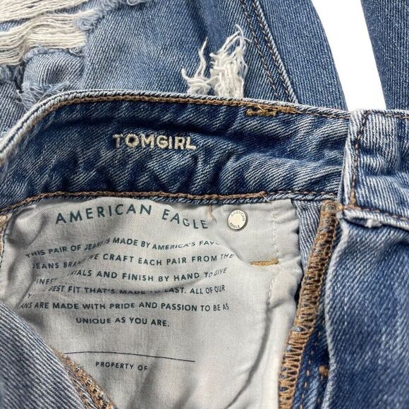 American Eagle Tomgirl Jeans High Waist Skinny Womens 4 Slim Leg Distressed - Picture 2 of 8